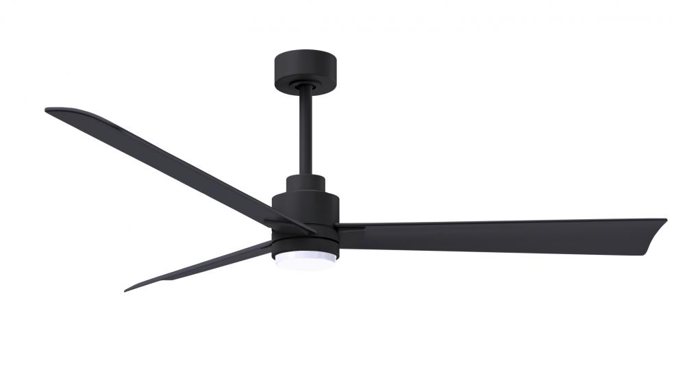 Alessandra-56" Three Blade Transitional Ceiling Fan-5CCT Integrated LED-Matte Black Finish