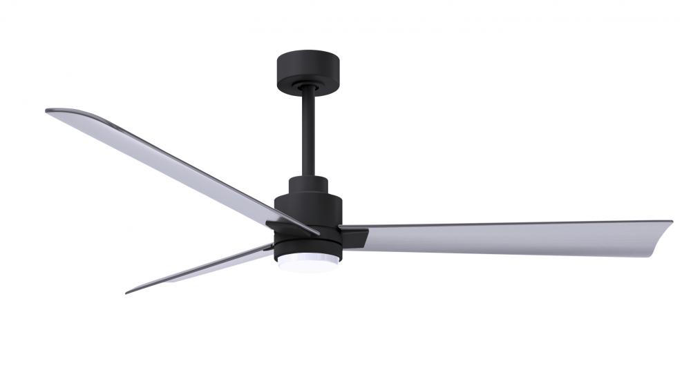 Alessandra-56" Three Blade Transitional Ceiling Fan-5CCT Integrated LED-Matte Black Finish
