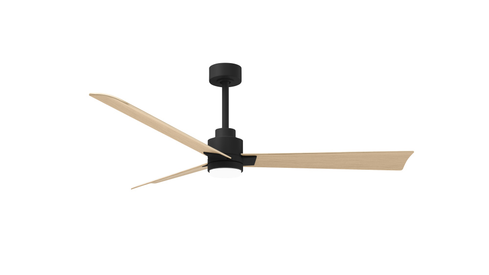Alessandra-56" Three Blade Transitional Ceiling Fan-5CCT Integrated LED-Matte Black Finish