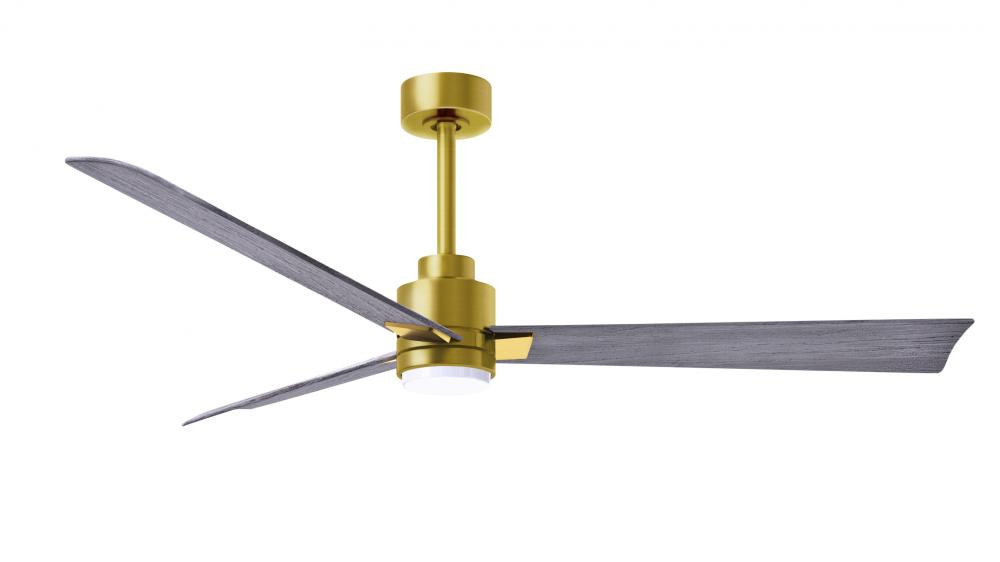 Alessandra-56" Three Blade Transitional Ceiling Fan-5CCT Integrated LED-Brushed Brass Finish