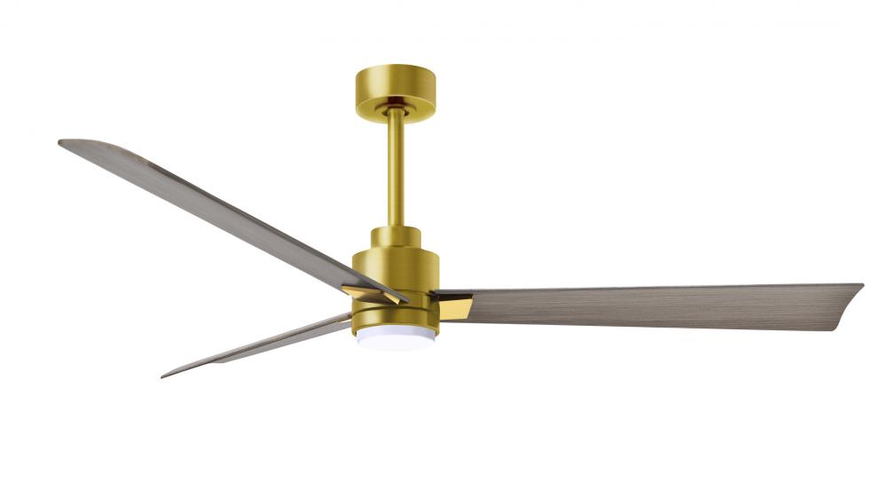 Alessandra-56" Three Blade Transitional Ceiling Fan-5CCT Integrated LED-Brushed Brass Finish