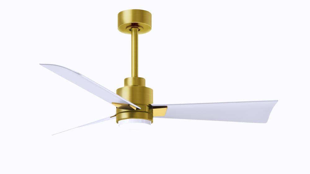 Alessandra-42" Three Blade Transitional Ceiling Fan-5CCT Integrated LED-Brushed Brass Finish