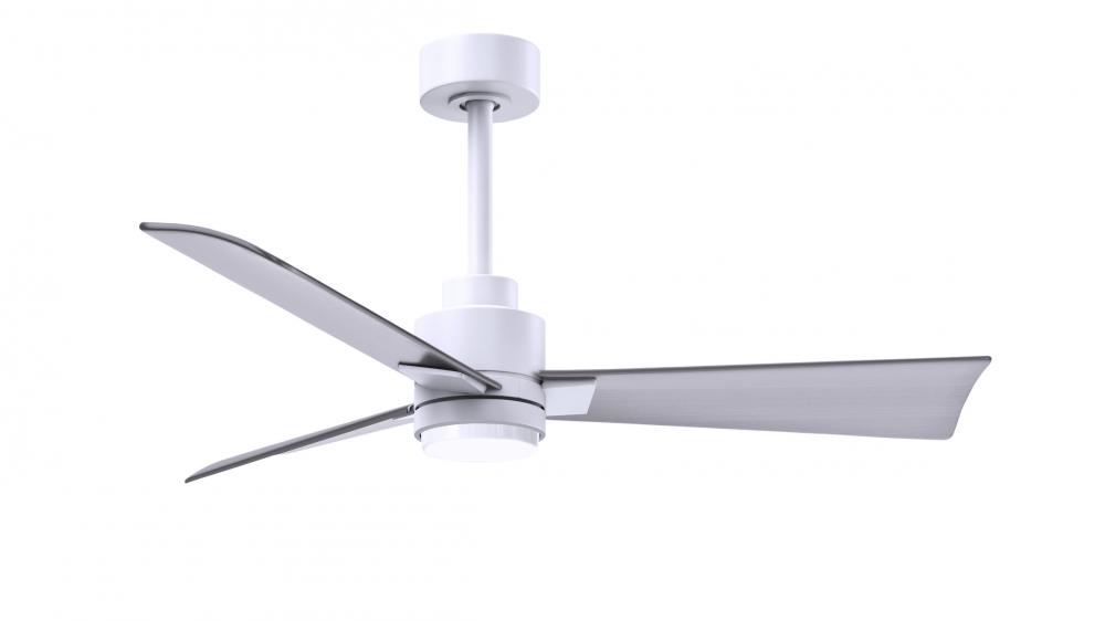 Alessandra-42" Three Blade Transitional Ceiling Fan-5CCT Integrated LED-Matte White Finish