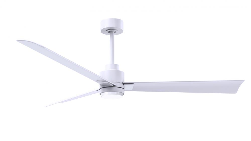 Alessandra-56" Three Blade Transitional Ceiling Fan-5CCT Integrated LED-Matte White Finish