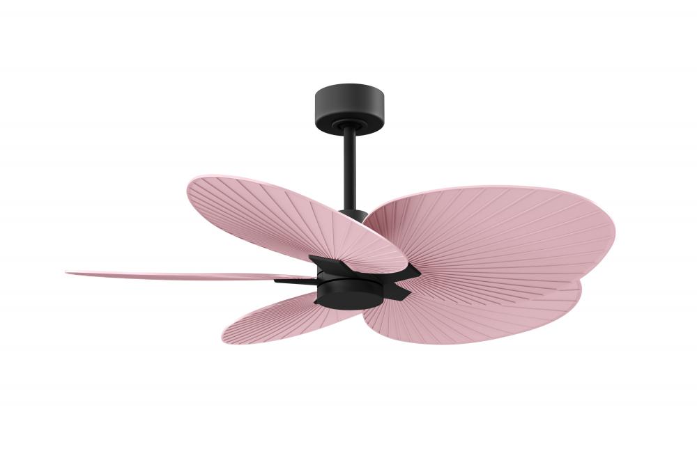 Alessandra Tropical - Five Blade Ceiling Fan - Matte Black Finish - Light Pink Blades