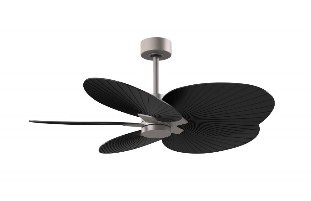 Alessandra Tropical - Five Blade Ceiling Fan - Brushed Nickel Finish - Matte Black Blades