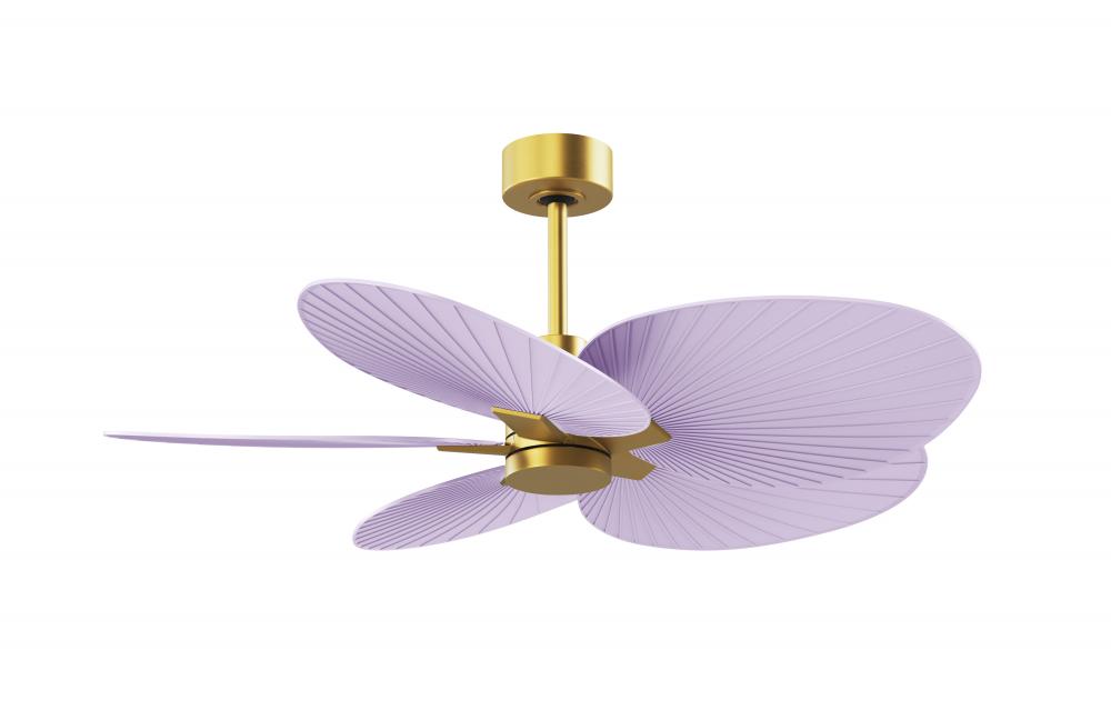 Alessandra Tropical - Five Blade Ceiling Fan - Brushed Brass Finish - Lilac Blades