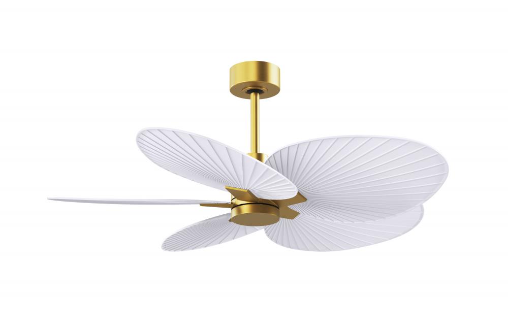 Alessandra Tropical - Five Blade Ceiling Fan - Brushed Brass Finish - Matte White Blades