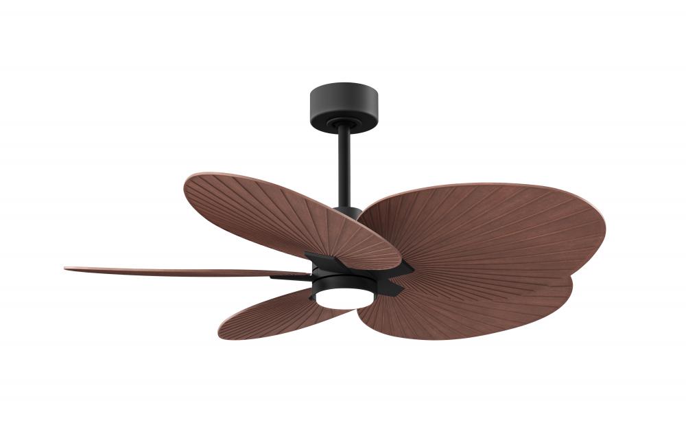 Alessandra Tropical-Five Blade Ceiling Fan-5CCT Integrated LED-Matte Black Finish