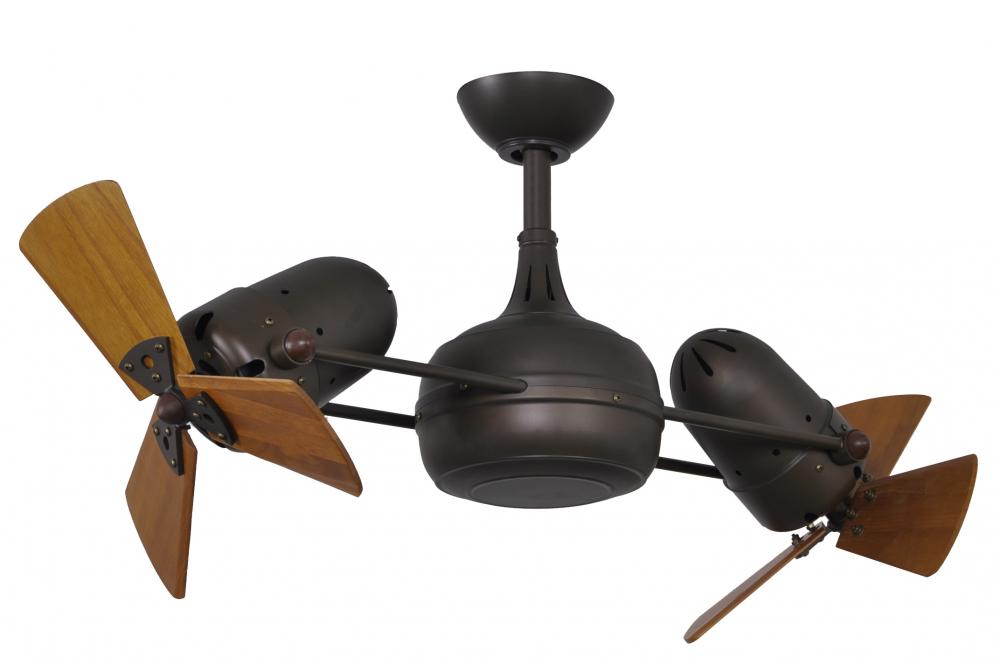 Dagny - Rotational Ceiling Fan - Textured Bronze Finish - Mahogany Tone Blades