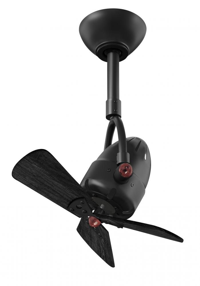 Diane - Oscillating Directional Ceiling Fan - Matte Black Finish - Matte Black Wood Blades