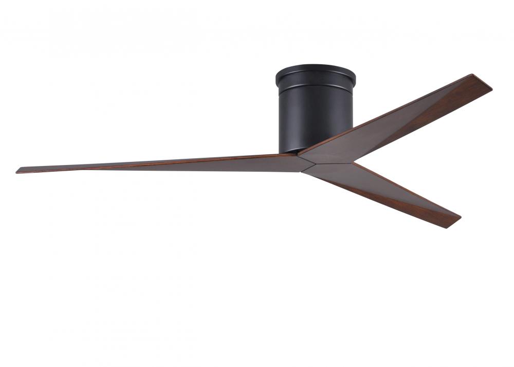 Eliza-H - Flush Mount Ceiling Fan - Matte Black Finish - Walnut Tone Blades