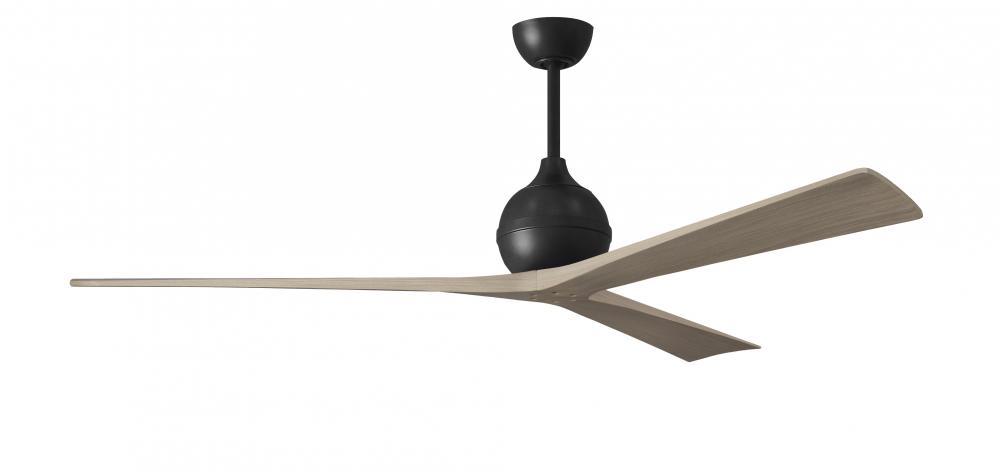 Irene-3 - Three Blade Paddle Fan - 72" - Matte Black Finish - Gray Ash Tone Blades