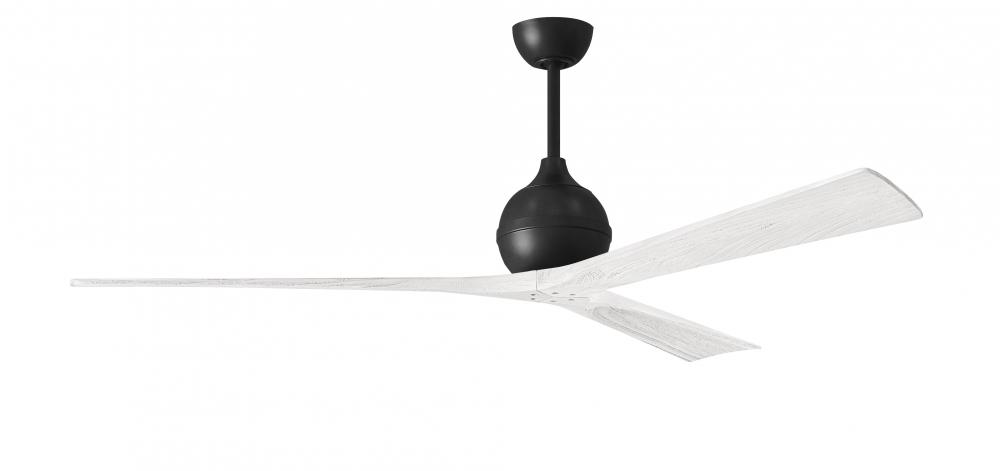 Irene-3 - Three Blade Paddle Fan - 72" - Matte Black Finish - Matte White Blades
