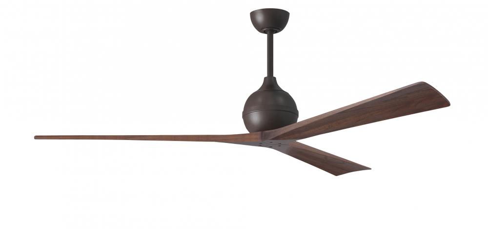 Irene-3 - Three Blade Paddle Fan - 72" - Textured Bronze Finish - Walnut Tone Blades