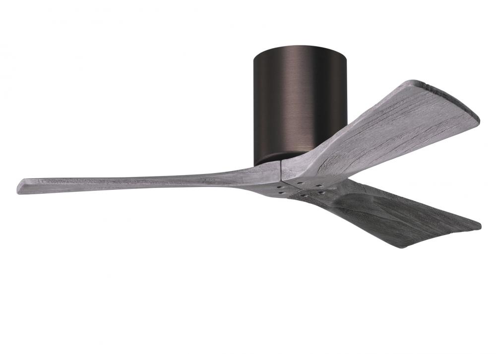 Irene-3H - Three Blade Flush Mount Paddle Fan - 42" - Brushed Bronze Finish