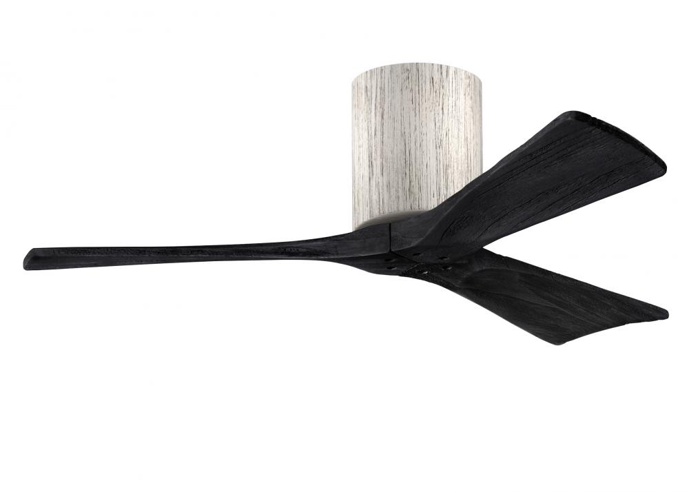 Irene-3H - Three Blade Flush Mount Paddle Fan - 42" - Barn Wood Finish - Matte Black Blades