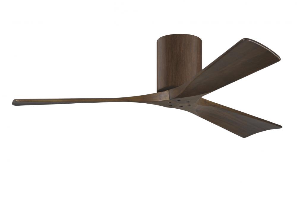 Irene-3H - Three Blade Flush Mount Paddle Fan - 52" - Walnut Finish - Walnut Tone Blades