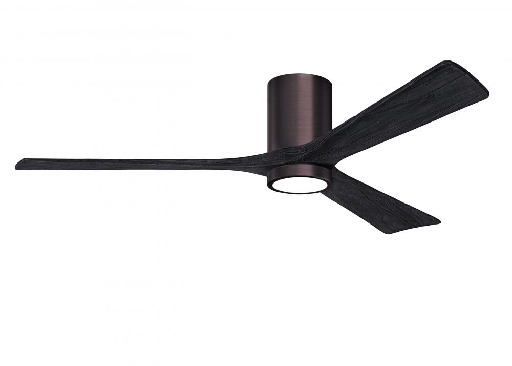 Irene-3HLK - 60" Three Blade Flush Mount Paddle Fan - 5CCT Integrated LED - Brushed Bronze Finis