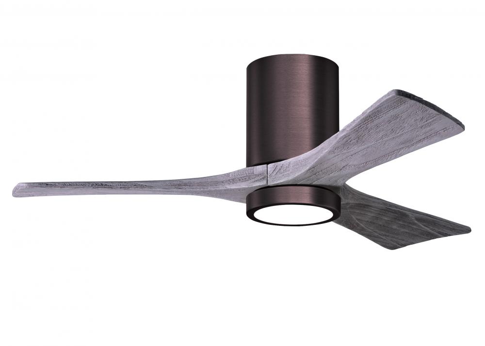 Irene-3HLK - 42" Three Blade Flush Mount Paddle Fan - 5CCT Integrated LED - Brushed Bronze Finis