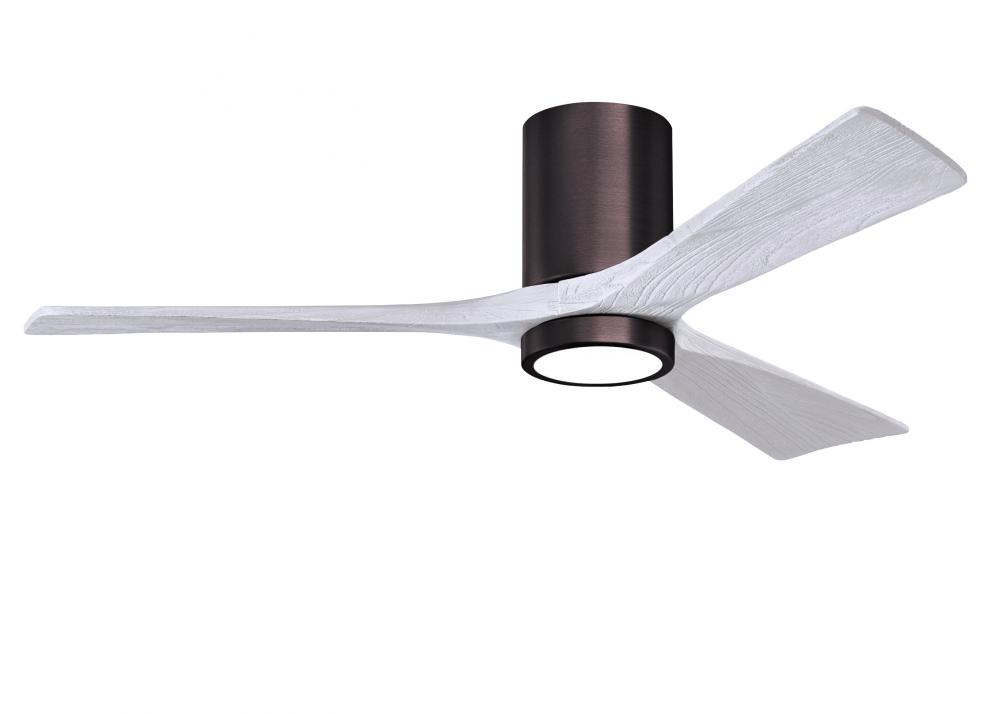 Irene-3HLK-52" Three Blade Flush Mount Paddle Fan-5CCT Integrated LED-Brushed Bronze Finish