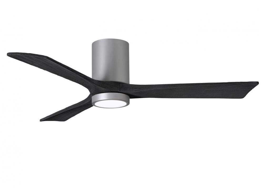 Irene-3HLK-52" Three Blade Flush Mount Paddle Fan-5CCT Integrated LED-Brushed Nickel Finish
