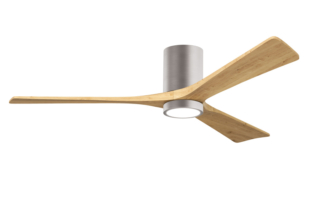 Irene-3HLK-60" Three Blade Flush Mount Paddle Fan-5CCT Integrated LED-Brushed Nickel Finish