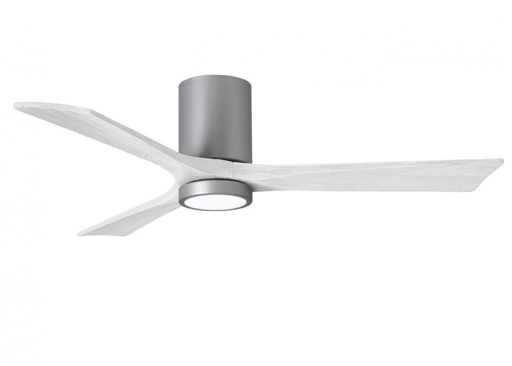 Irene-3HLK - 52" Three Blade Flush Mount Paddle Fan - 5CCT Integrated LED - Brushed Nickel Finis