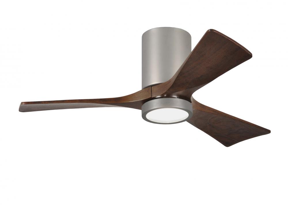 Irene-3HLK - 42" Three Blade Flush Mount Paddle Fan - 5CCT Integrated LED - Brushed Nickel Finis