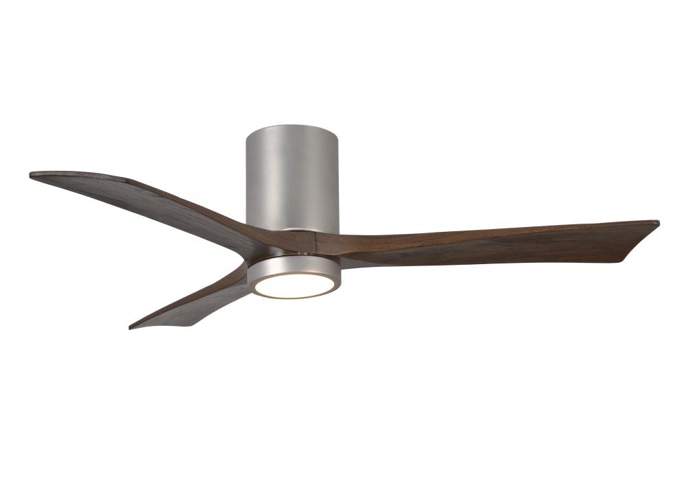 Irene-3HLK - 52" Three Blade Flush Mount Paddle Fan - 5CCT Integrated LED - Brushed Nickel Finis