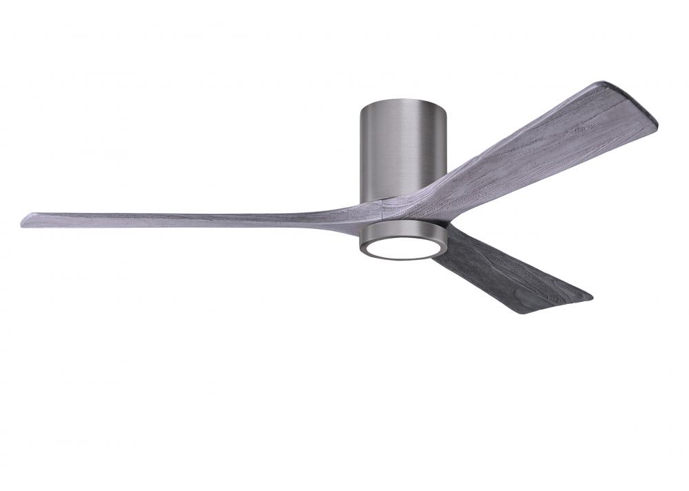 Irene-3HLK - 60" Three Blade Flush Mount Paddle Fan - 5CCT Integrated LED - Brushed Pewter Finis