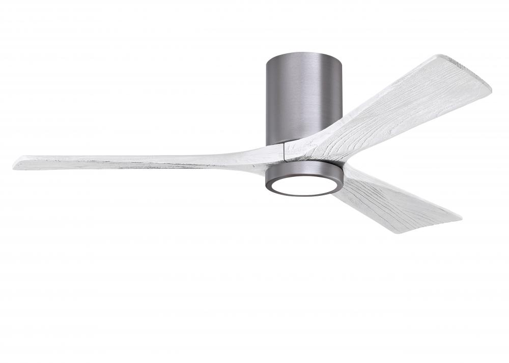 Irene-3HLK - 52" Three Blade Flush Mount Paddle Fan - 5CCT Integrated LED - Brushed Pewter Finis