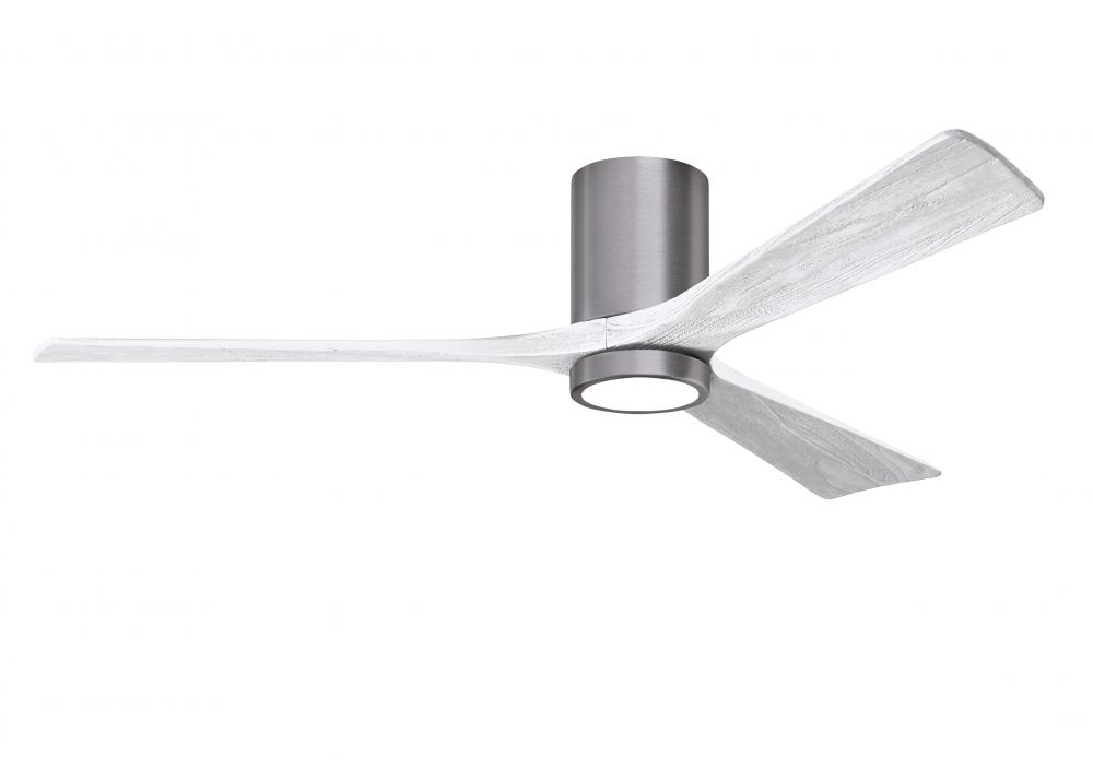 Irene-3HLK - 60" Three Blade Flush Mount Paddle Fan - 5CCT Integrated LED - Brushed Pewter Finis