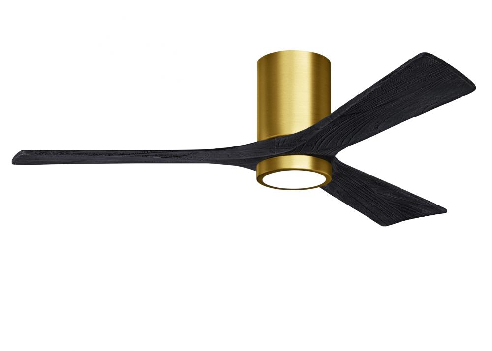 Irene-3HLK-52" Three Blade Flush Mount Paddle Fan-5CCT Integrated LED-Brushed Brass Finish