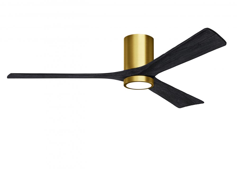 Irene-3HLK - 60" Three Blade Flush Mount Paddle Fan - 5CCT Integrated LED - Brushed Brass Finish