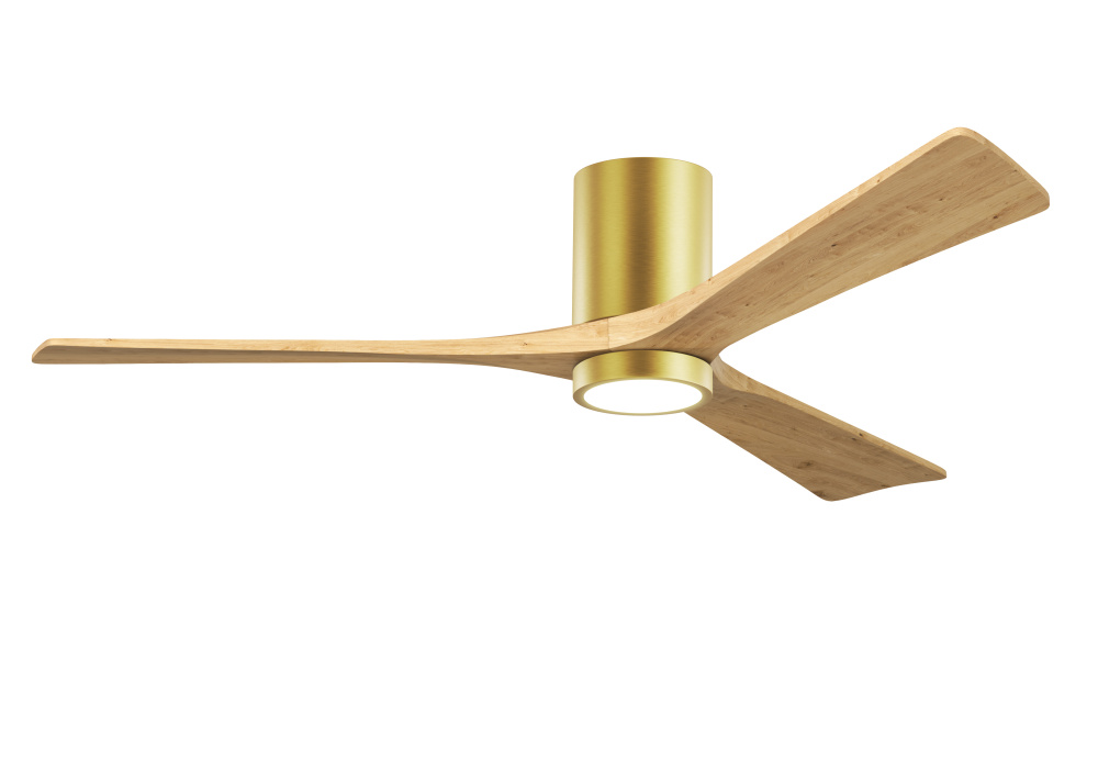 Irene-3HLK-60" Three Blade Flush Mount Paddle Fan-5CCT Integrated LED-Brushed Brass Finish