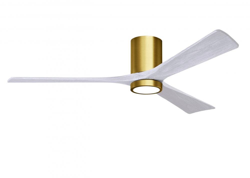 Irene-3HLK - 60" Three Blade Flush Mount Paddle Fan - 5CCT Integrated LED - Brushed Brass Finish