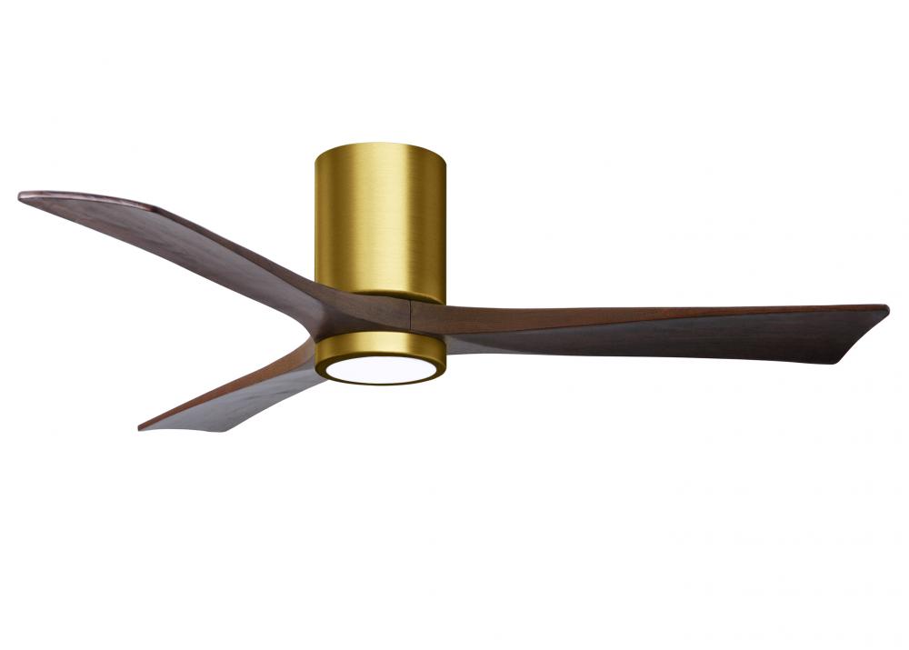 Irene-3HLK - 52" Three Blade Flush Mount Paddle Fan - 5CCT Integrated LED - Brushed Brass Finish