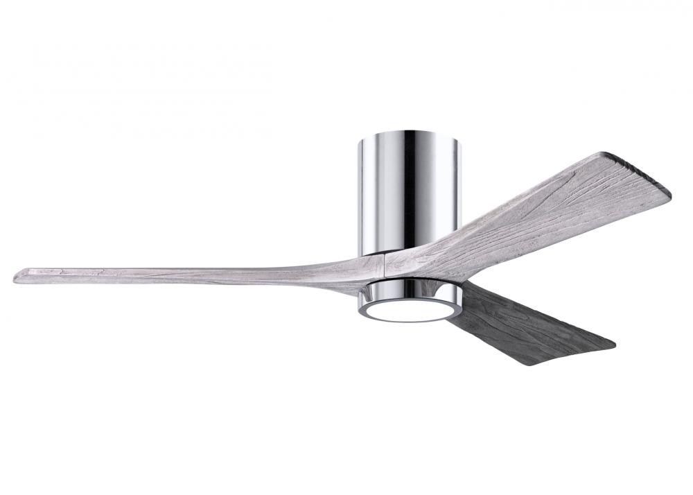 Irene-3HLK-52" Three Blade Flush Mount Paddle Fan-5CCT Integrated LED -Polished Chrome Finish
