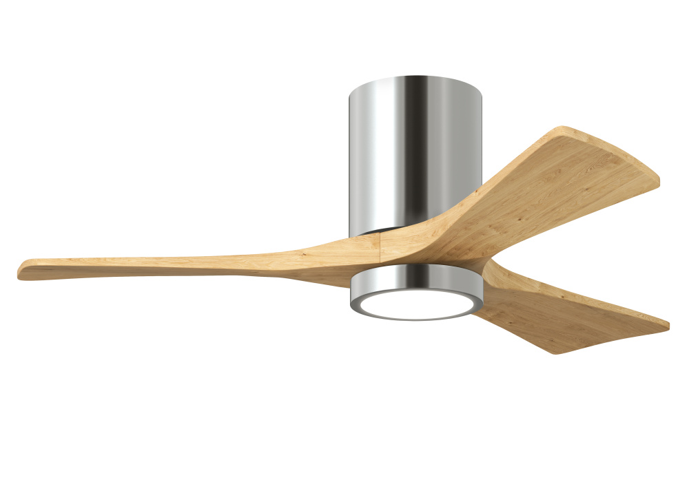 Irene-3HLK-42" Three Blade Flush Mount Paddle Fan-5CCT Integrated LED-Chrome Finish