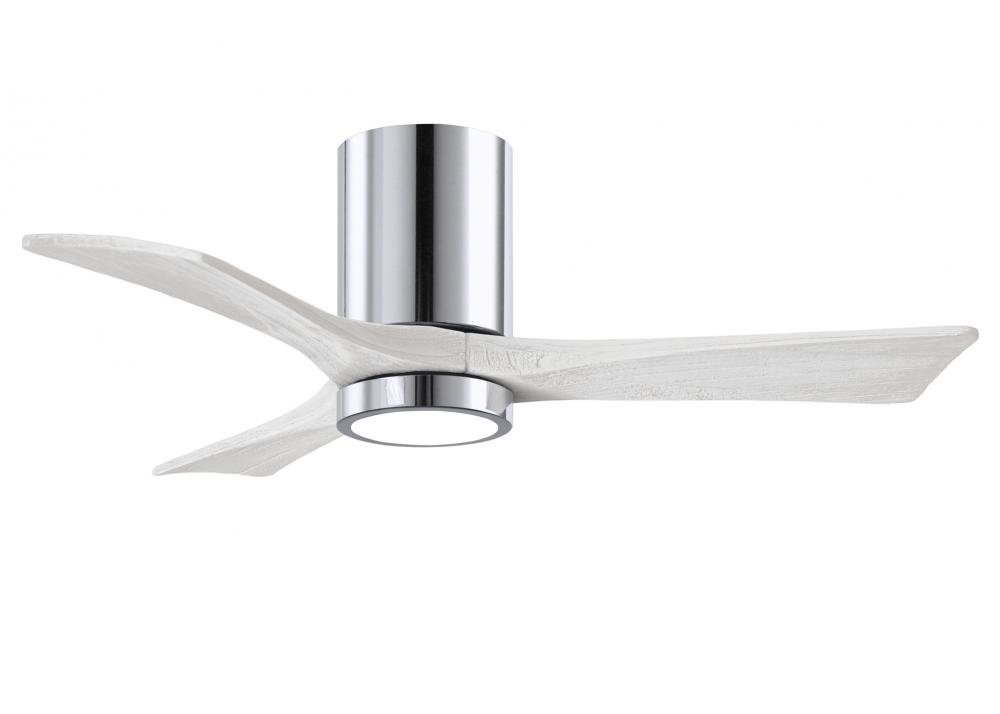 Irene-3HLK-42" Three Blade Flush Mount Paddle Fan-5CCT Integrated LED -Polished Chrome Finish