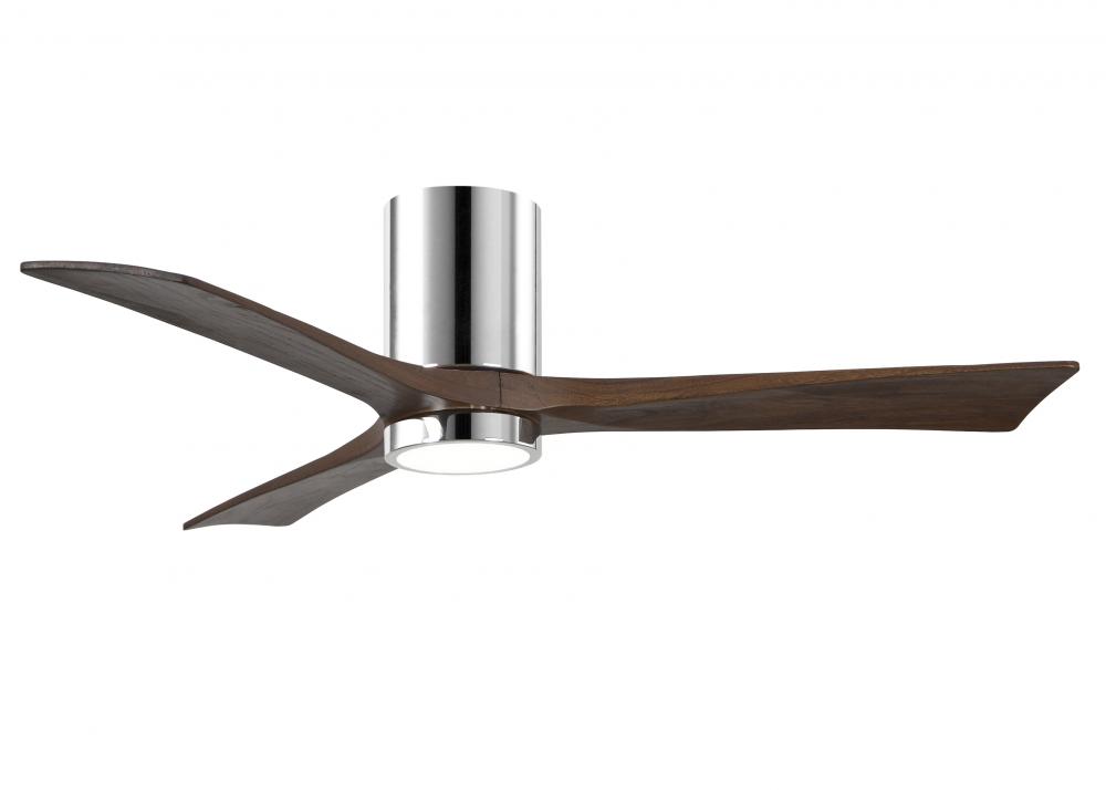 Irene-3HLK-52" Three Blade Flush Mount Paddle Fan-5CCT Integrated LED -Polished Chrome Finish