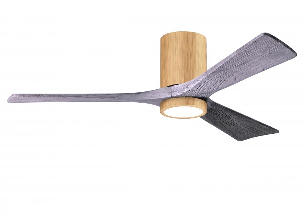Irene-3HLK-52" Three Blade Flush Mount Paddle Fan-5CCT Integrated LED-Light Maple Tone Finish