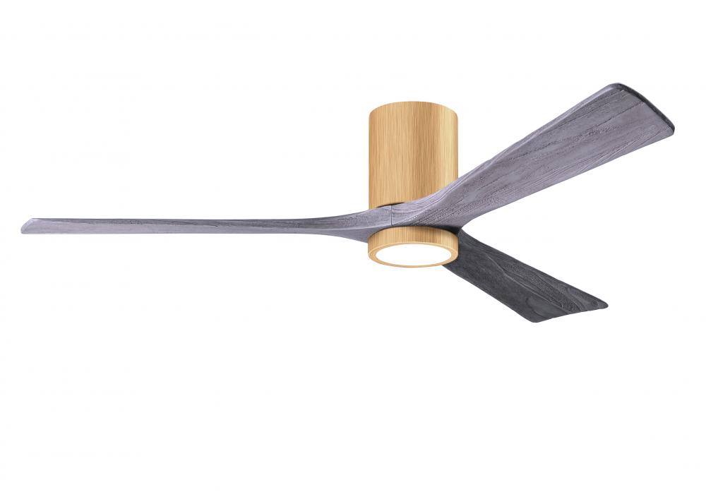 Irene-3HLK-60" Three Blade Flush Mount Paddle Fan-5CCT Integrated LED -Light Maple Tone Finish