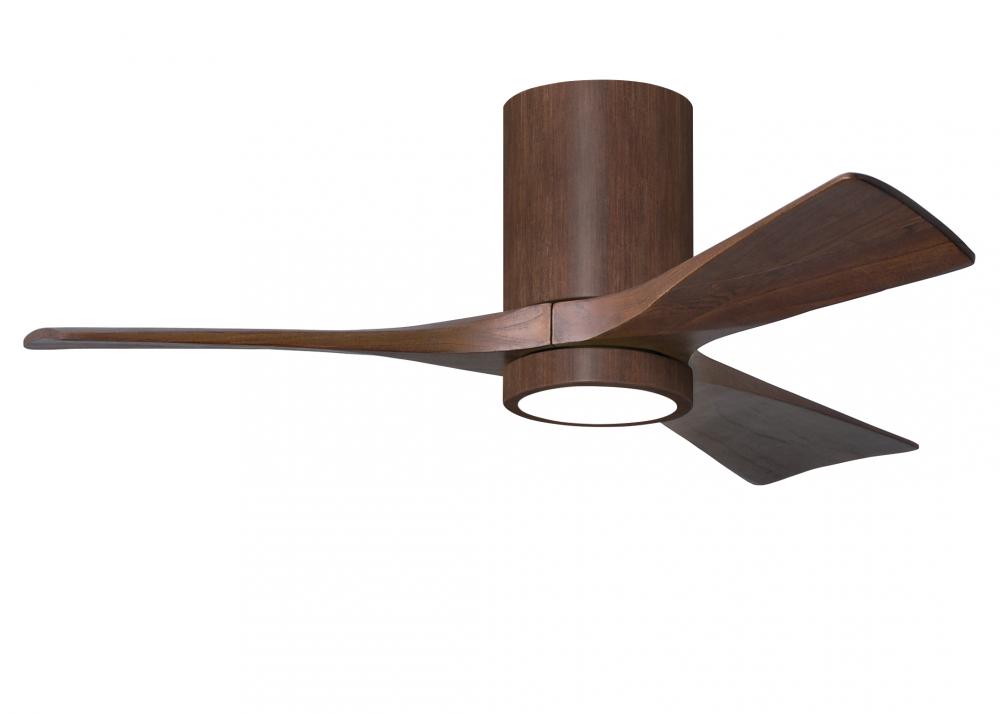 Irene-3HLK - 42" Three Blade Flush Mount Paddle Fan - 5CCT Integrated LED - Walnut Tone Finish