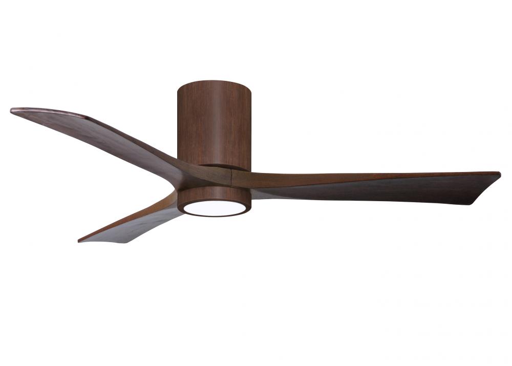 Irene-3HLK - 52" Three Blade Flush Mount Paddle Fan - 5CCT Integrated LED - Walnut Tone Finish