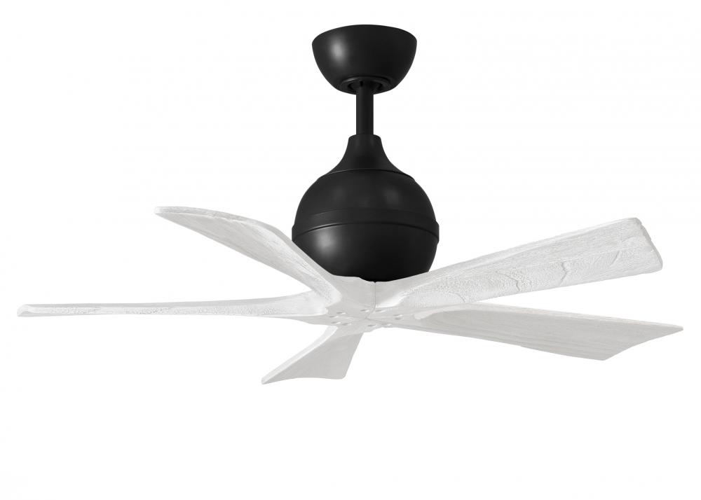 Irene-5 - 42" Five Blade Paddle Fan - Matte Black Finish - Matte White Blades