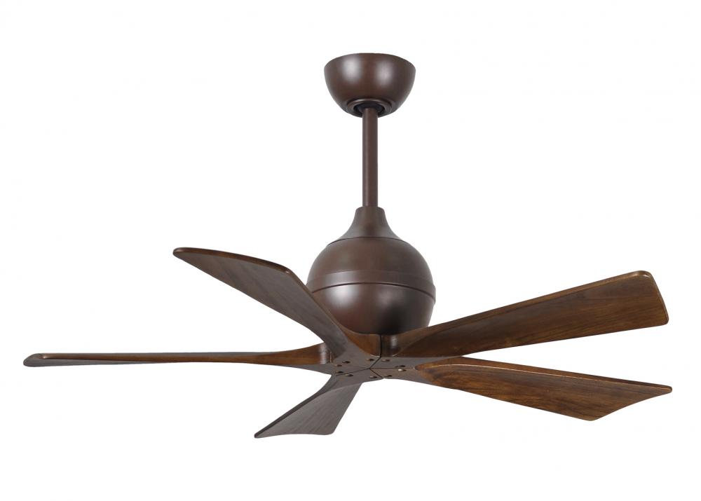 Irene-5 - 42" Five Blade Paddle Fan - Textured Bronze Finish - Walnut Tone Blades
