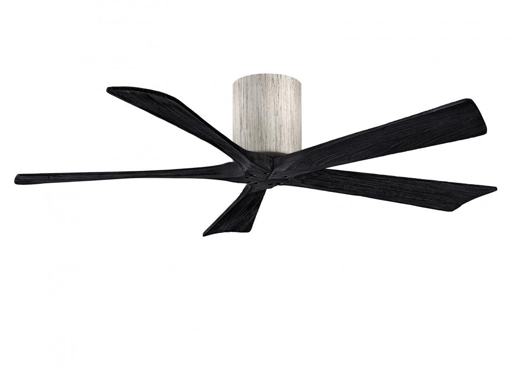 Irene-5H - 52" Five Blade Flush Mount Paddle Fan - Barn Wood Tone Finish - Matte Black Blades