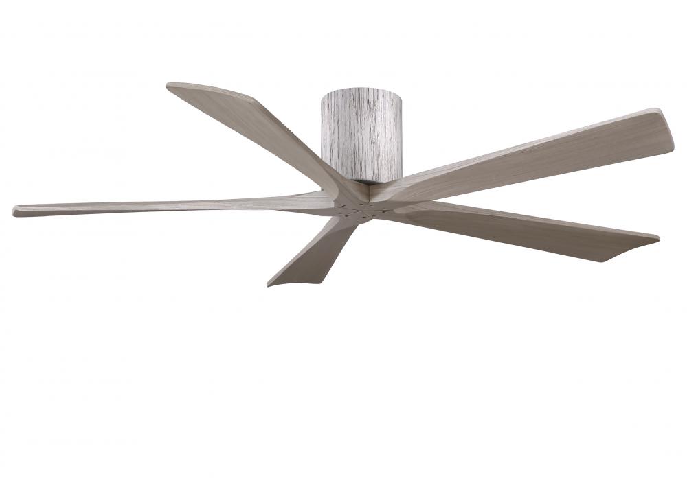 Irene-5H - 60" Five Blade Flush Mount Paddle Fan - Barn Wood Tone Finish - Gray Ash Tone Blades
